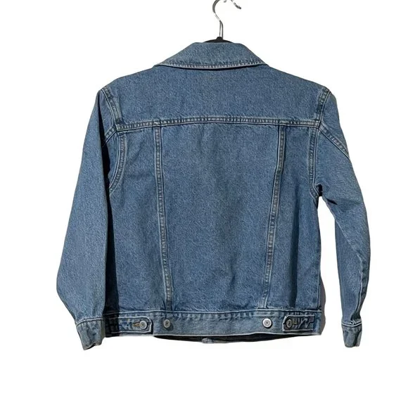Old Navy women’s/teen size M long sleeve medium wash denim jean jacket - Picture 2 of 10
